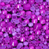 Mixed Sizes Mocha Neon Dk Purple Glass Flat Back Rhinestones For Nail Art WholesaleRhinestone